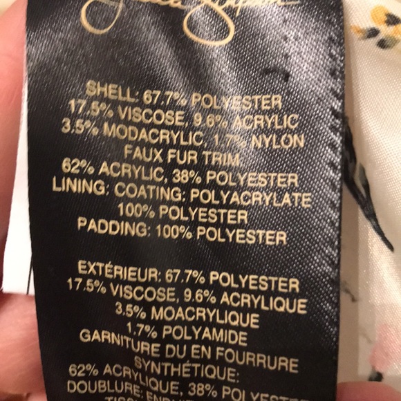 Girl’s Size 8 Fall/Spring Jacket with Faux Fur Trimmed Hood & Floral Lining - Picture 4 of 7